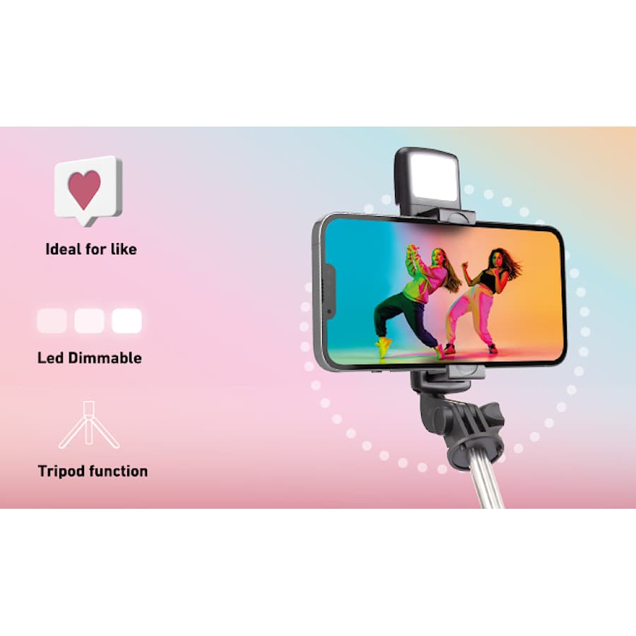 SBS selfie stick LED light and tripod 67 cm