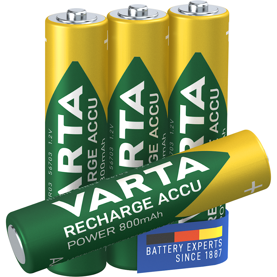 VARTA RECH.ACCU Power AAA 800mAh-batteri 4-pakk