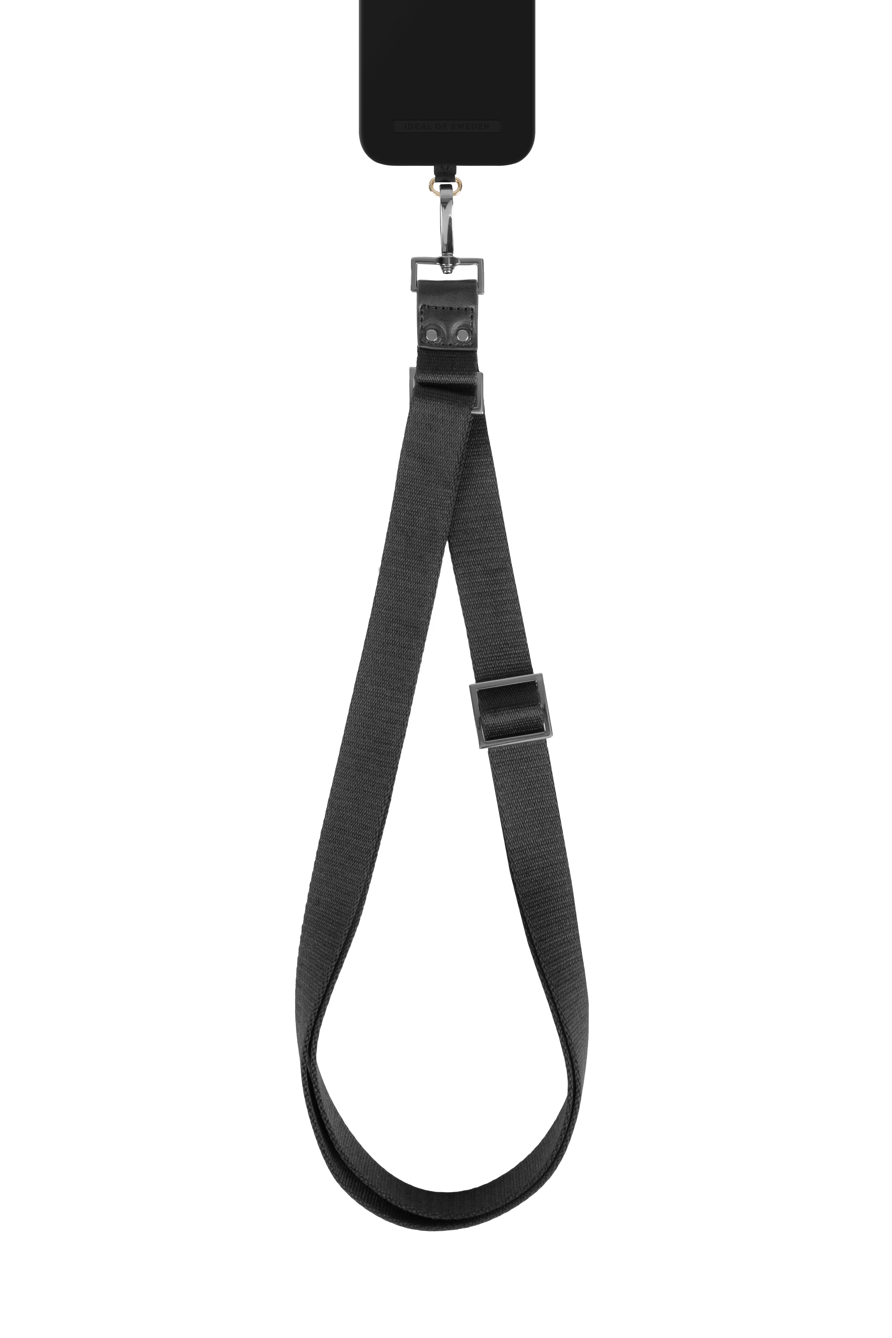 Ideal of Sweden Webbing Phone Strap Noir Dark Silver