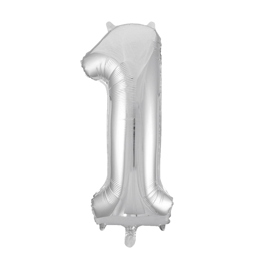 Folieballong Siffra 1 Silver