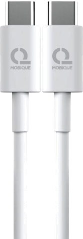 Mobique ladekabel USB-C til USB-C 2m hvit