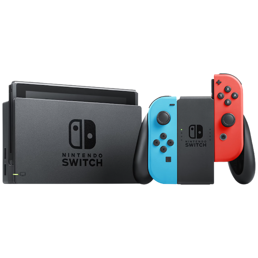 Nintendo Switch V2 Röd/Blå - Nyskick Originallåda