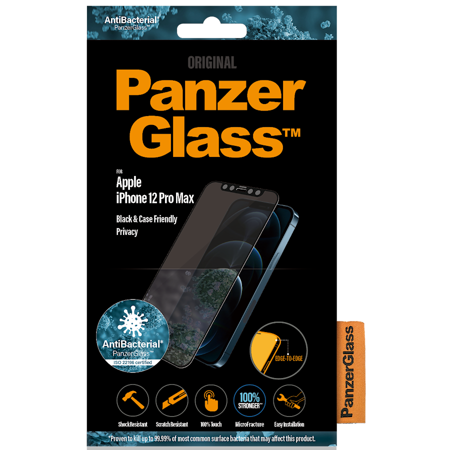PanzerGlass E2E Skjermbeskyttelse Privacy iPhone 12 Pro Max