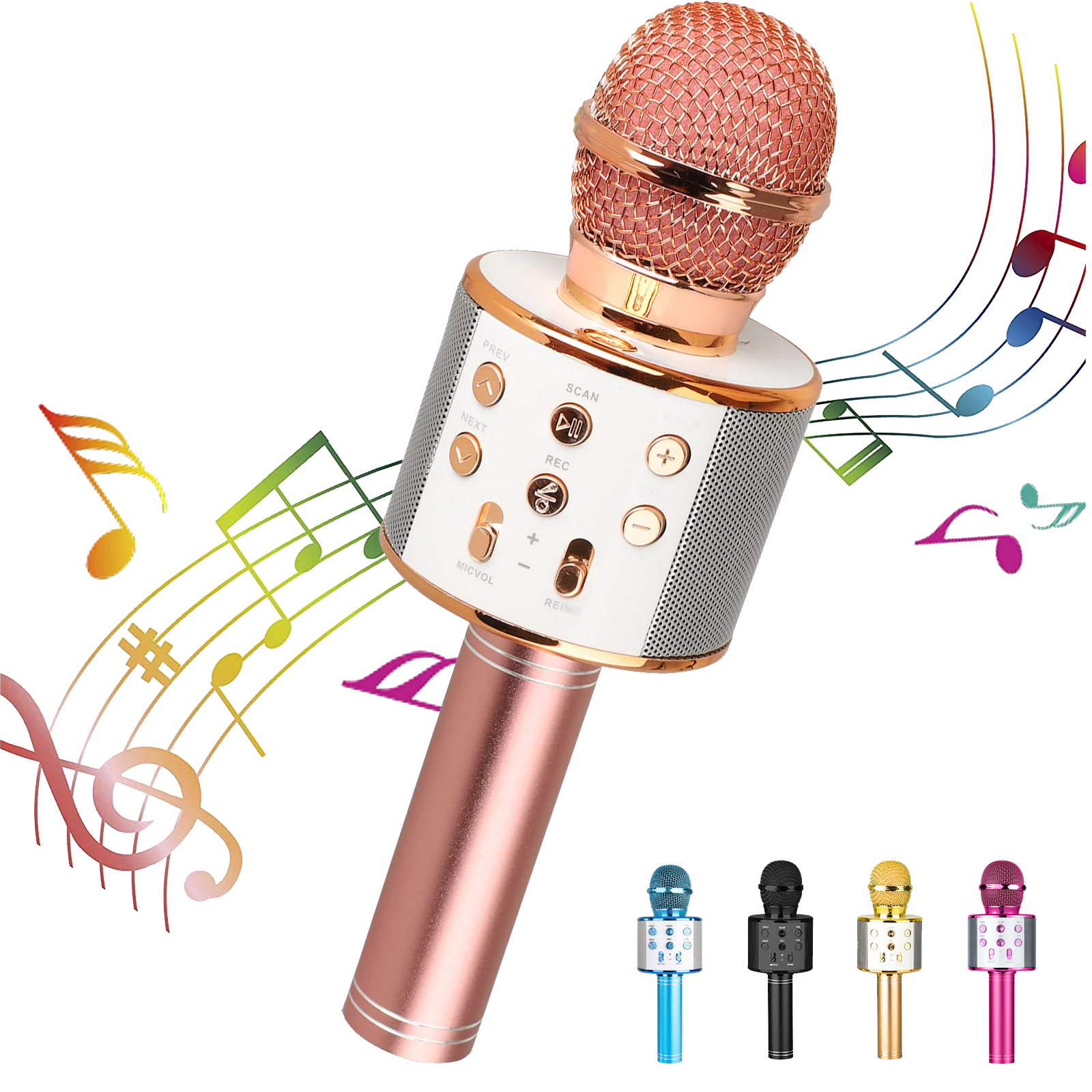 Karaoke mikrofon med høyttaler