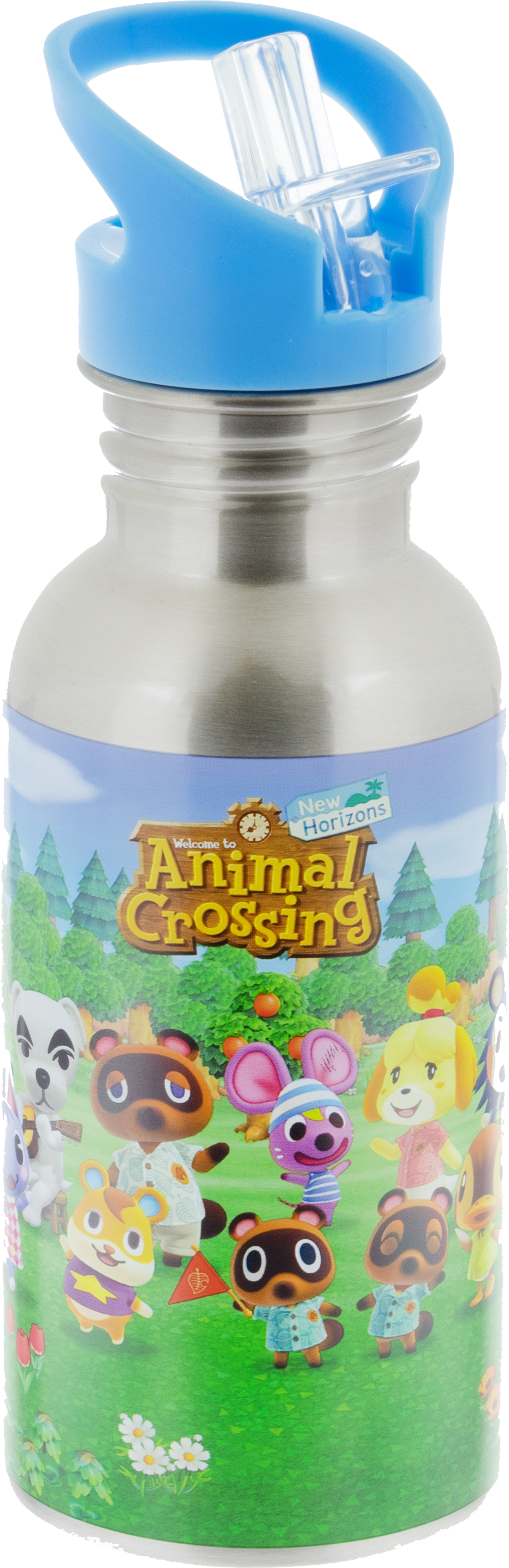 Animal Crossing metallflaske med sugerør