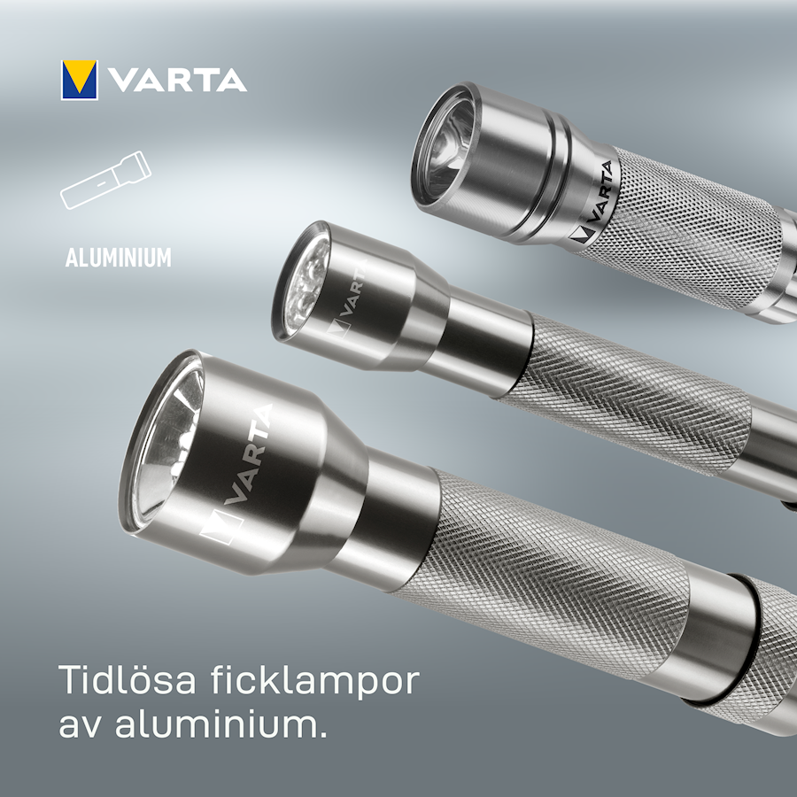 VARTA Aluminium Light F20 2C med batteri