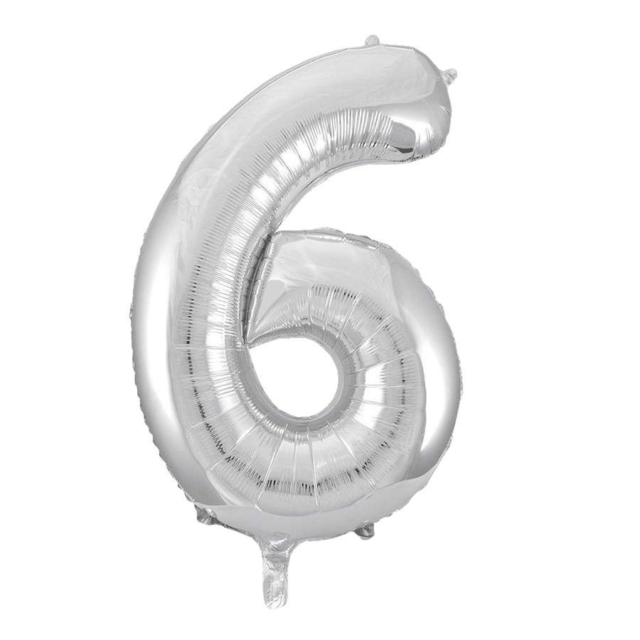 Folieballong Siffra 6 Silver