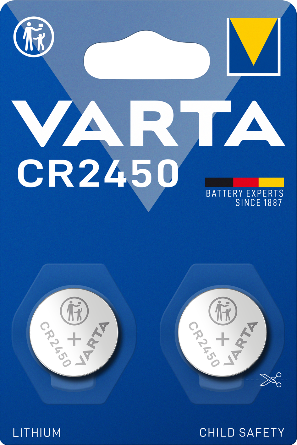 VARTA Lithium knappcellebatteri CR2450 2-pakk