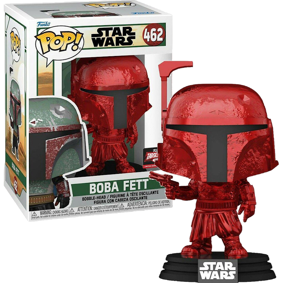 Funko POP Exclusive Star Wars Boba Fett red chrome vinylfigur