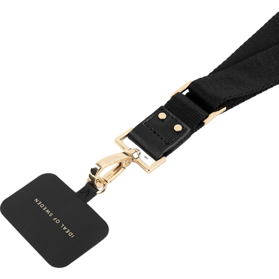 Ideal of Sweden Webbing Phone Strap Black Gold