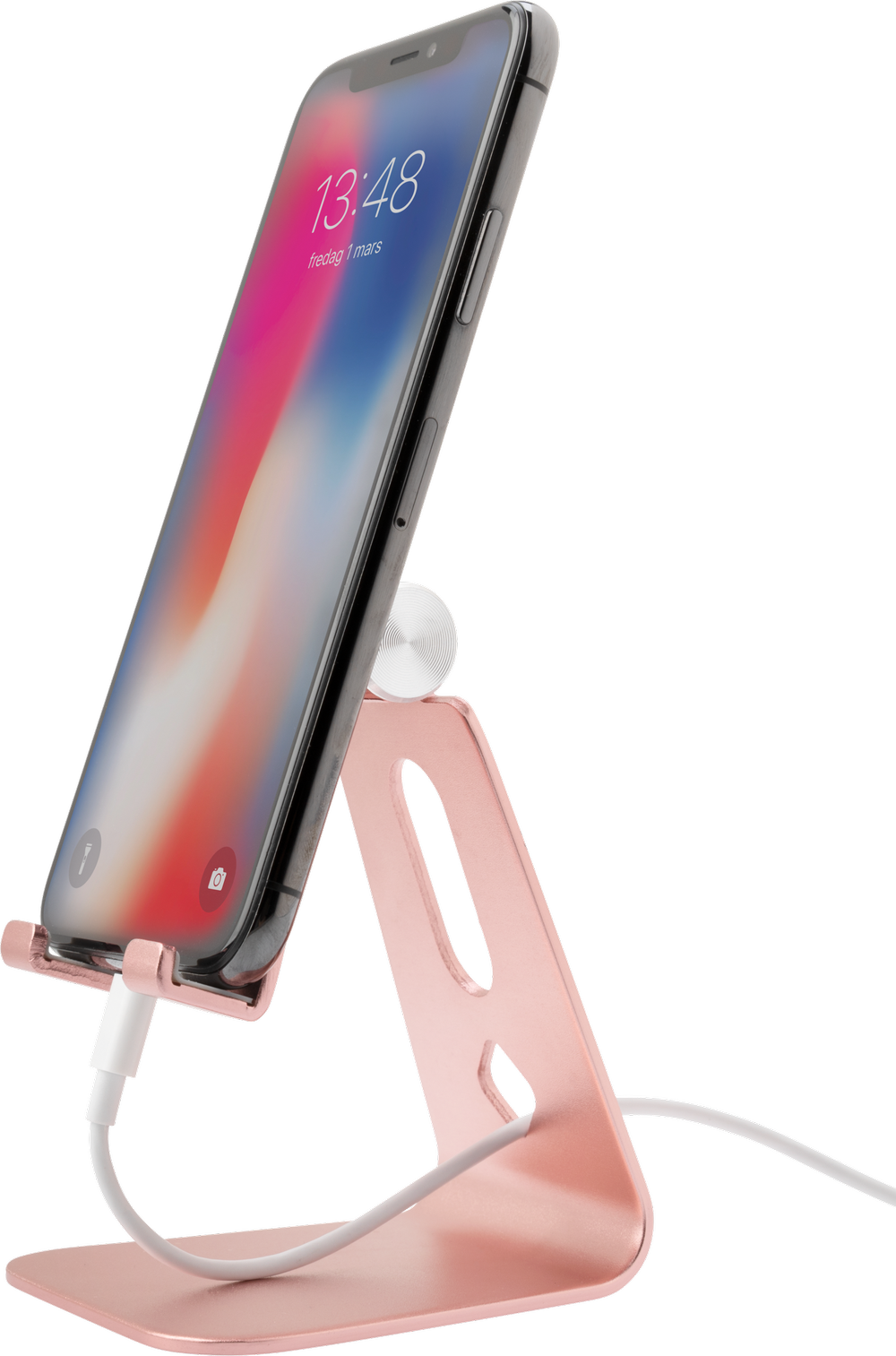 Lekkert stativ i aluminium til mobiltelefoner