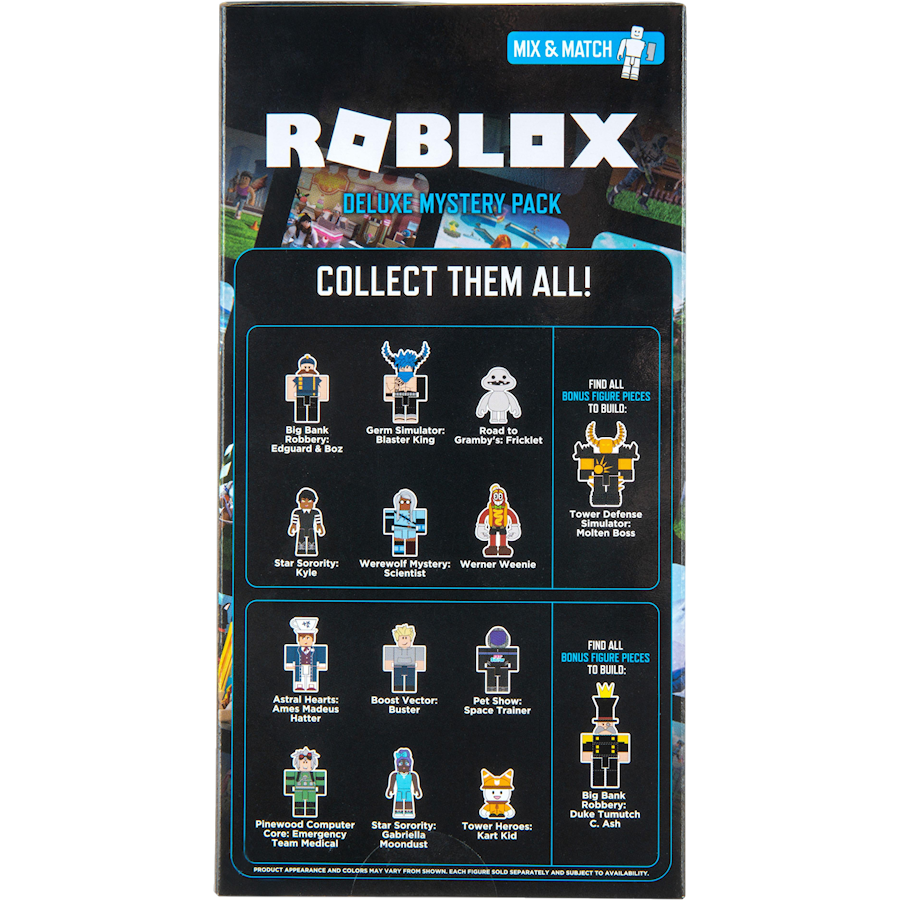 Roblox Deluxe Mystery Pack samlarfigurer + in-game items