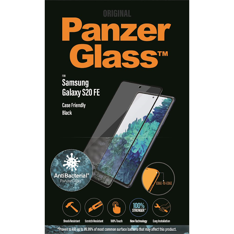 PanzerGlass kant-til-kant skjermbeskyttelse Samsung Galaxy S20 FE