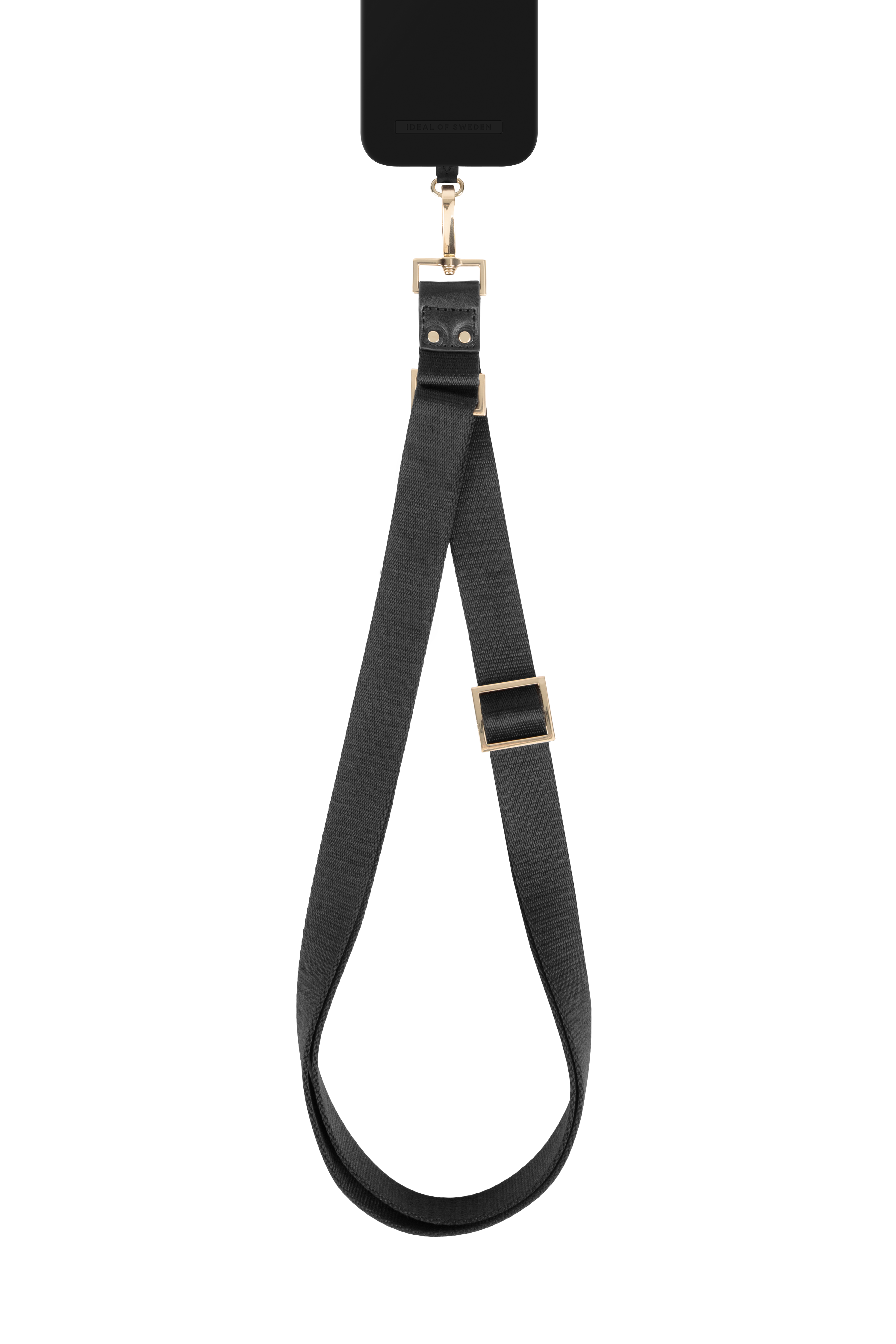 Ideal of Sweden Webbing Phone Strap Black Gold