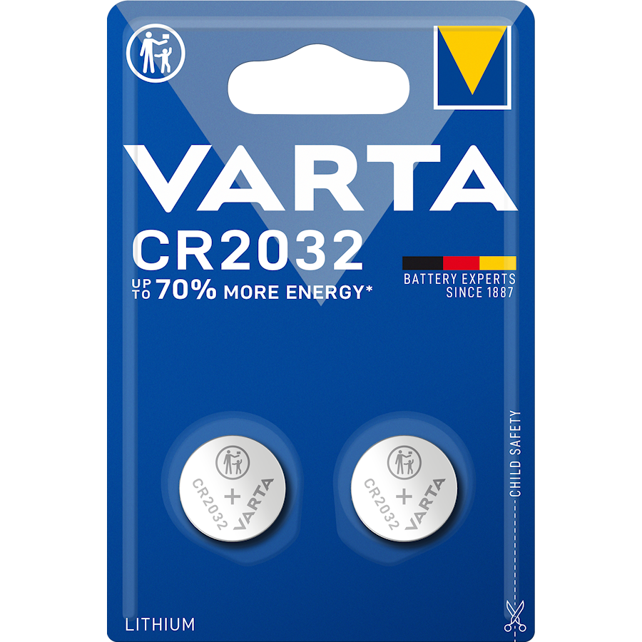 VARTA Lithium knappcellsbatteri CR2032 2-pack