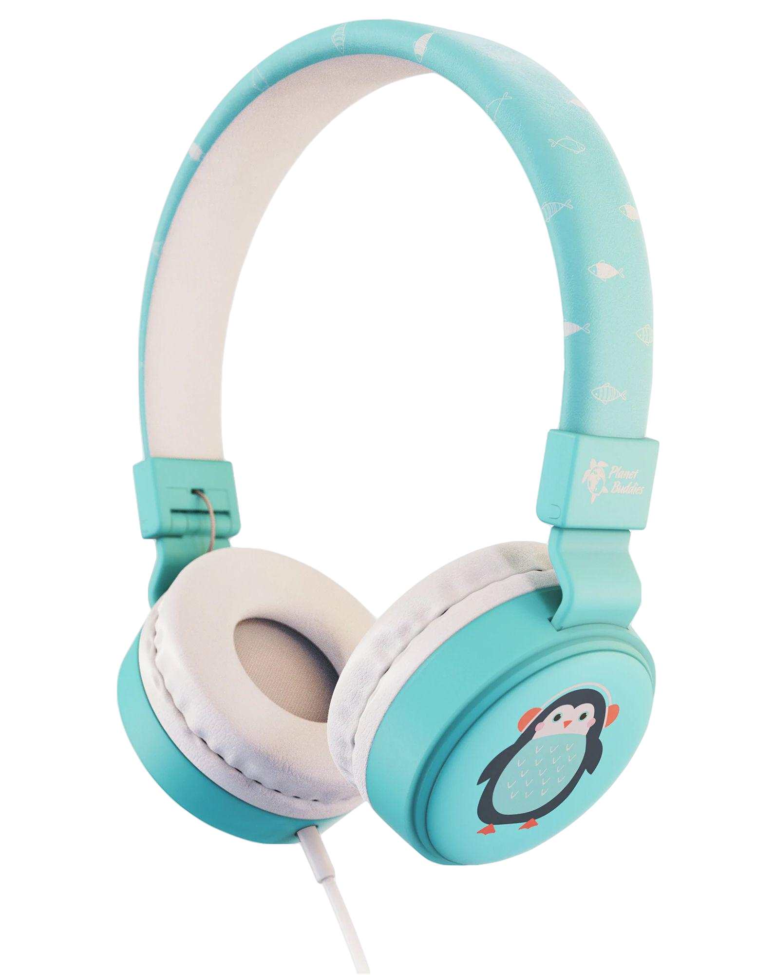 Planet Buddies Kids Headphones Wired Penguin Blue