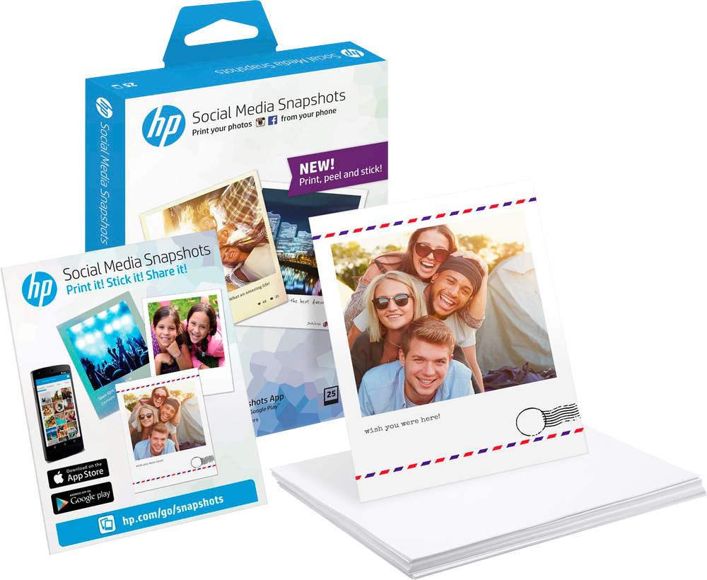 HP Social Media Snapshots 25 sheets 10x13cm