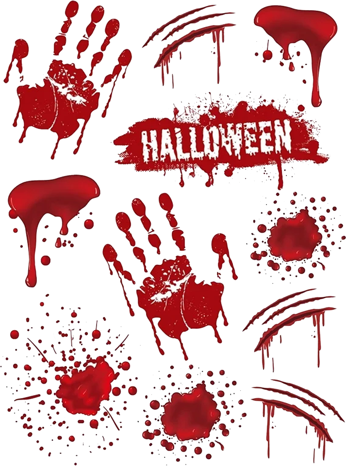 Vindusdekorasjon blodige hender