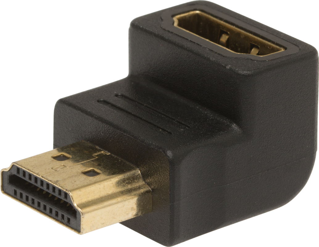 Kompakt HDMI-adapter som er vinklet nedover