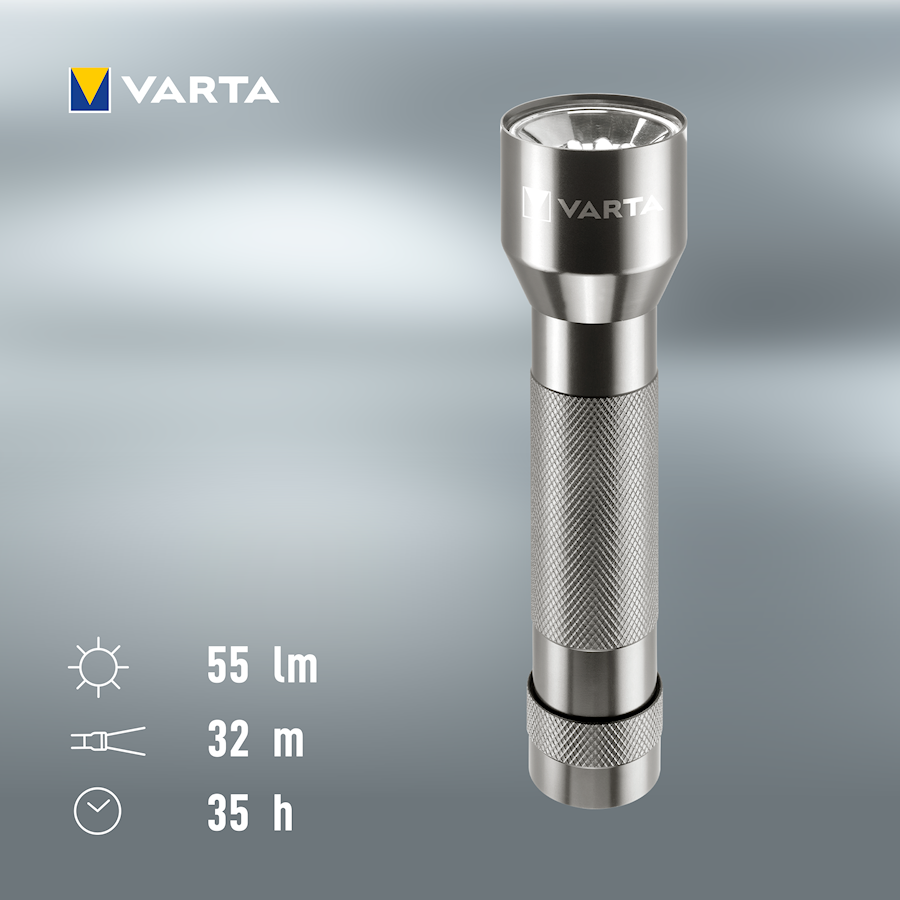 VARTA Aluminium Light F20 2C med batteri
